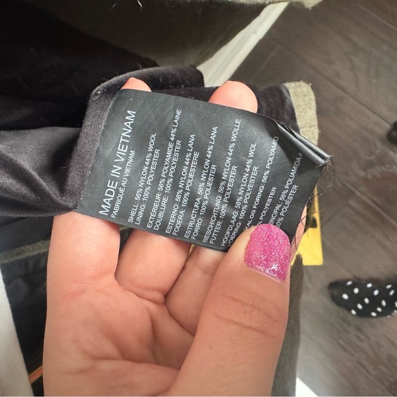 Club Monaco Wool Blend Military Coat | Olive Brown Tailored Longline Jacket XS - Picture 11 of 11